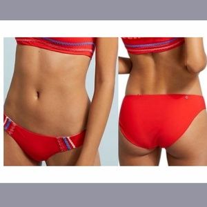 NEW Red Carter Rickrack Hipster Bikini Bottoms in‎ Red [ Medium (8 US) ]